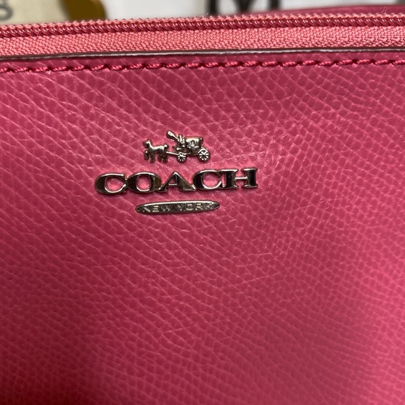 Coach Mauve pink zipper wristlet change purse wrist strap - Picture 3 of 8